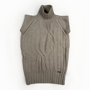 Barbour Cable Knit Sleeveless Sweater Beige Wool Blend Women's Size 8 M